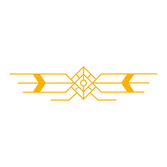 Poster - Art deco outline stroke in golden color for classy and luxury style. premium vintage line art design element