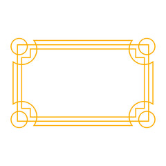 Poster - Art deco frame outline stroke in golden color for classy and luxury style. Premium vintage line art design element for copy space and banner template