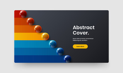 Canvas Print - simple 3d spheres horizontal cover illustration. minimalistic postcard vector design layout.