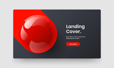 Canvas Print - abstract realistic balls horizontal cover illustration. isolated site screen design vector template.