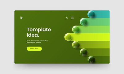 Canvas Print - unique corporate identity design vector template. geometric realistic balls horizontal cover illustr