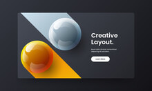 Trendy 3D Spheres Cover Concept. Bright Landing Page Vector Design Illustration.