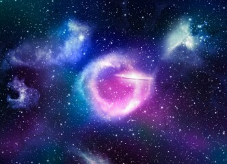 Wall Mural - a space of the galaxy ,atmosphere with stars at dark background