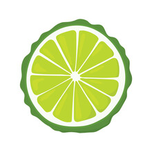 Lice Round Kaffir Lime, Bumpy Green Bergamot, Seasoning For Asian Cuisine. Recipe Icon.
