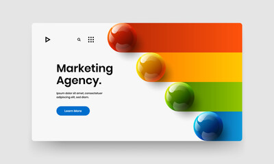 Sticker - creative book cover design vector layout. colorful realistic spheres flyer template.
