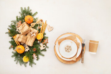 Poster - Christmas eco friendly table setting.