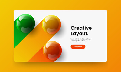 Canvas Print - colorful cover design vector illustration. geometric realistic spheres company brochure template.