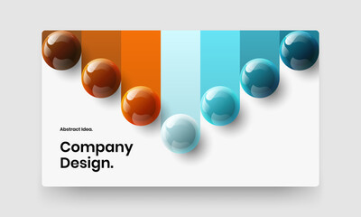 Canvas Print - original brochure design vector concept. abstract realistic spheres corporate identity template.