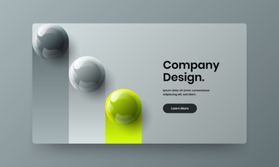 Wall Mural - Original web banner vector design concept. Abstract realistic spheres cover illustration.