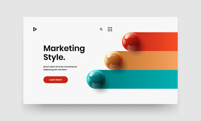 Wall Mural - clean website vector design layout. creative realistic spheres cover concept.