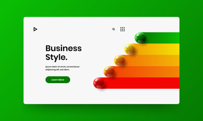 Wall Mural - Trendy realistic spheres front page template. Vivid site vector design concept.