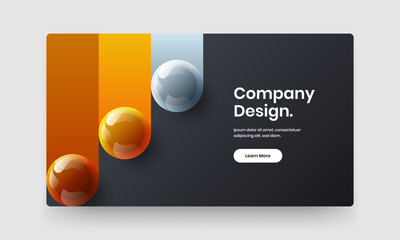 Wall Mural - Colorful corporate cover vector design template. Multicolored 3D spheres site illustration.