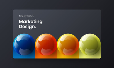 Wall Mural - Original realistic balls web banner template. Clean magazine cover vector design concept.