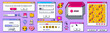 © klyaksun - Y2k windows, retro screens in retrowave, vaporwave vintage style. Computer browser and loading process bar, video player, pc desktop error message box and popup user interface elements, vector ux set