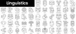 © DuoWalker - Set of outline linguistics icons. Minimalist thin linear web icon set. vector illustration.