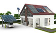 Versorung mit erneuerbarer Energie am Einfamilienhaus - freigestellt