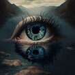 Blue Eye Floating Above Water | Cry Me a River Concept | Midjourney Creation