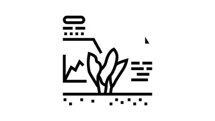 Wall Mural - seed growing smart farm line icon animation