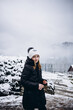 © Анна Молько - cute girl on winter mountain background