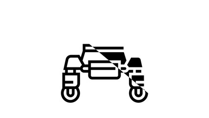 Wall Mural - remote vehicle smart farm line icon animation