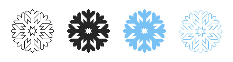 Wall Mural - snowflake - vector icon. snow symbol. winter sign. weather symbol. snowflake icon. vector illustrati