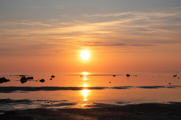 Wall Mural - Beautiful sunset at seaside.