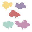 © Alla - Set of color speech bubbles. Cartoon Vector illustration. Isolated on transparent white background. Hand draw style, dialog clouds