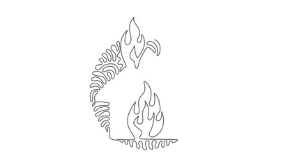 Wall Mural - animated self drawing of continuous line draw fire line icon. house building in flames. insurance sy