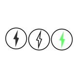 Fototapeta  - Charge set icon. Electrical power sign set vector ilustration.