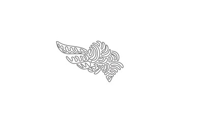 Wall Mural - animated self drawing of single continuous line draw heart with open wings holiday romantic decorati