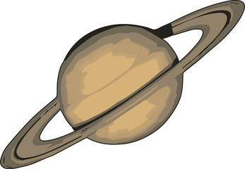 saturn, planet illustration, space element