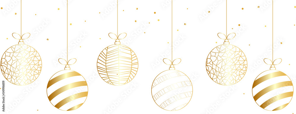Photo Stock Gold Christmas balls hanging on a rope Christmas ball PNG Christmas balls set Adobe Stock