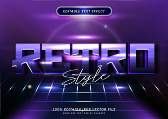 Retro text style effect editab;e. title font mockup . 80s font style.