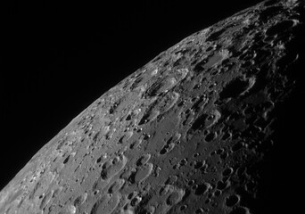 Wall Mural - The south pole of the moon, in its phase. Taken with my telescope.