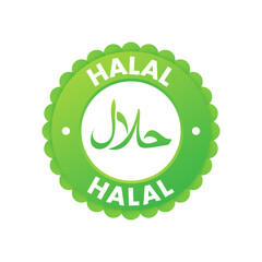 Canvas Print - Halal food sign, label. Vector stock illustration