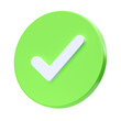 © Isometrixus - Check 3d render icon - checklist symbol, ok button and success green illustration. Accept checkbox, confirm checkmark