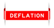 Red color inserted label banner with word deflation on white background
