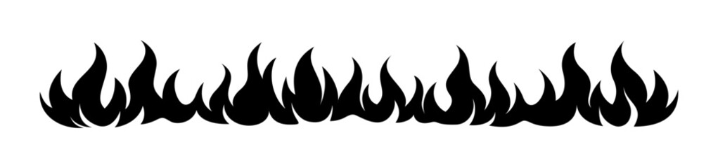 Wall Mural - flame fire border frame silhouette template vector illustration clipart