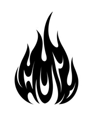 Wall Mural - flame fire fireball silhouette grunge tattoo design illustration clipart