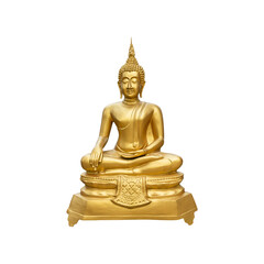 Golden buddha isolated on transparent background- PNG format.