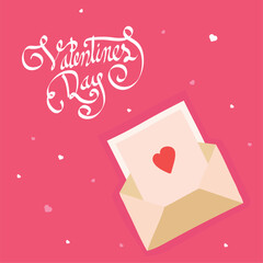 Sticker - valentines day lettering and letter