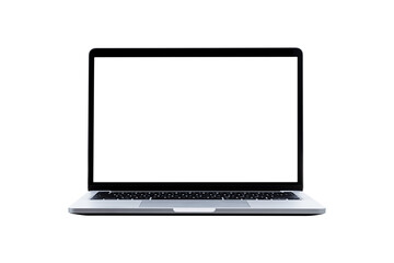 laptop computer with blank transparent screen and background- png format.