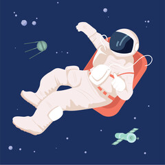Wall Mural - astronaut floating in the space