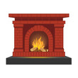 Vector illustration of a fireplace