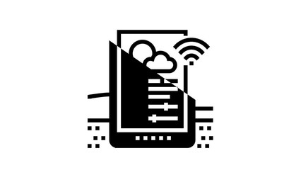 Wall Mural - climate monitoring agriculture line icon animation
