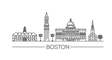 Wall Mural - Boston travel landmark of historical building