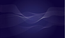 Abstract Background Of Particle Technology, Blue Background. Wave Pattern Technology Background.