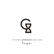 Letter G and hourglass logo icon