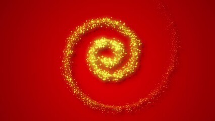 Wall Mural - Gold Spiral on Red Background