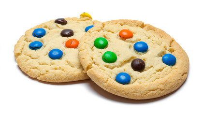 Wall Mural - Two Colored Chocolate Chip Cookies